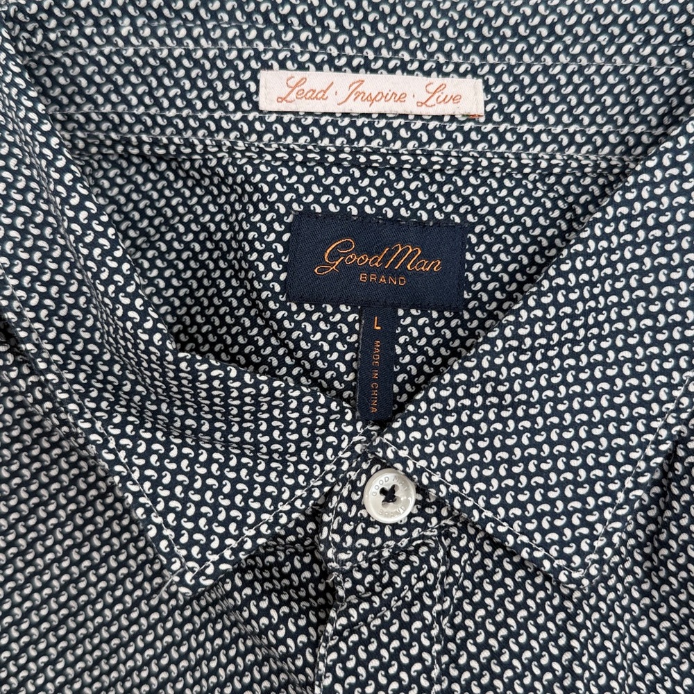 Good Man Brand Black and White Patterned Button-Up